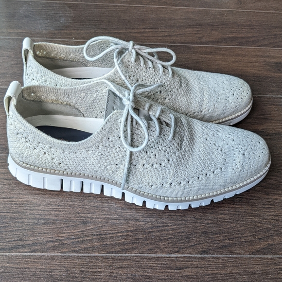 Men's Cole Haan ZEROGRAND Wingtip Oxford Stitchlite in Light Heathered Oatmeal - Picture 3 of 9